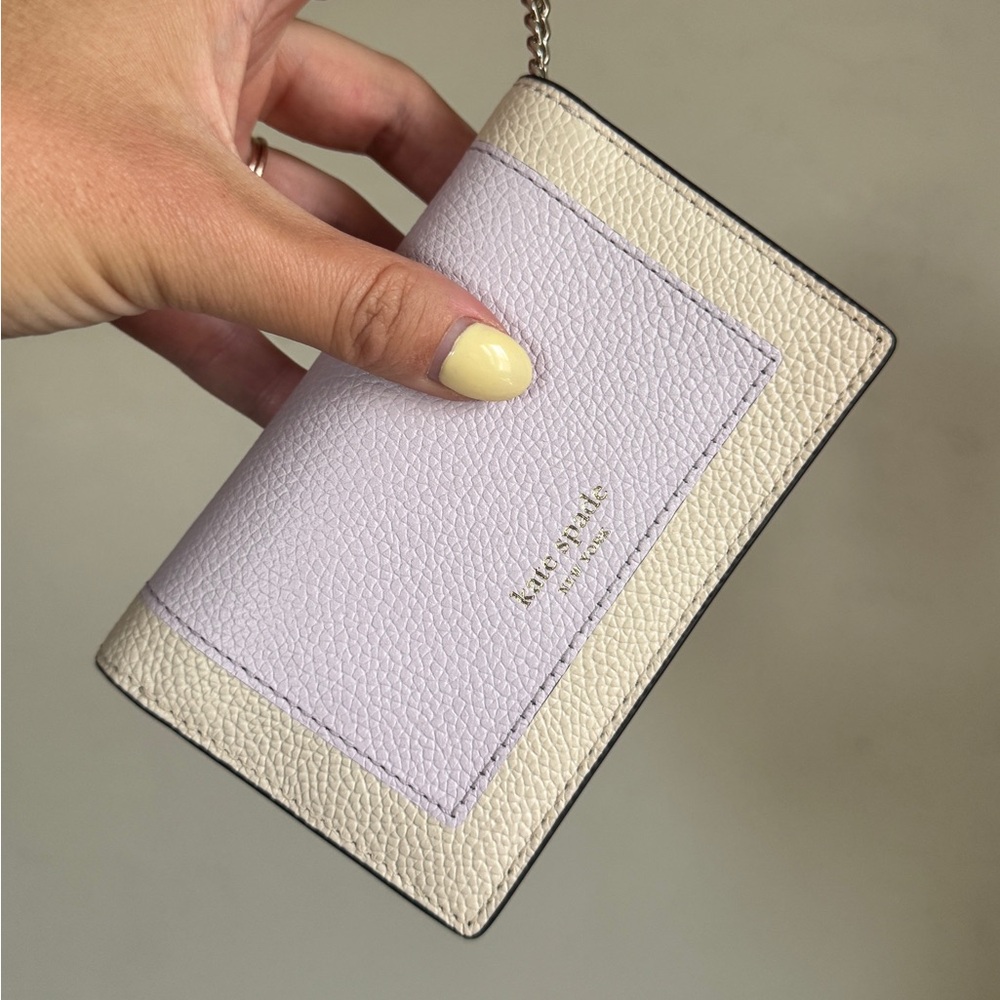 Kate Spade Lavender and Cream Card Holder
